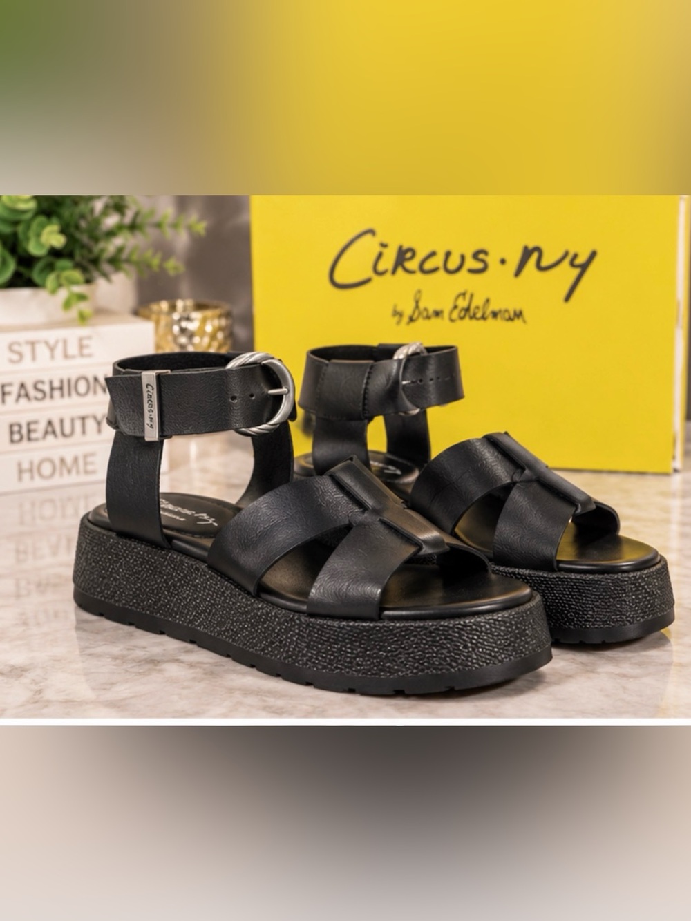 Circus NY by Sam Edelman Black Platform Sandals NWT/NWOB